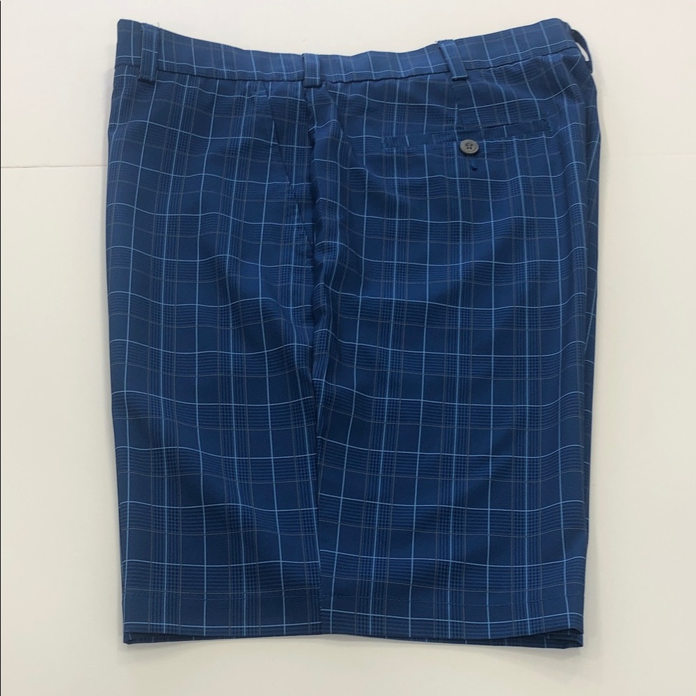 PGA TOUR Men’s Golf Shorts Size 36 Blue Windowpane Check Stretch Performance